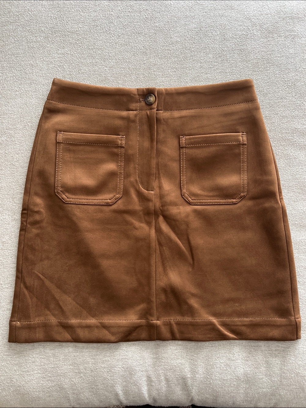 Loft Women’s Brown Suede Mini Skirt Size 4 Tall